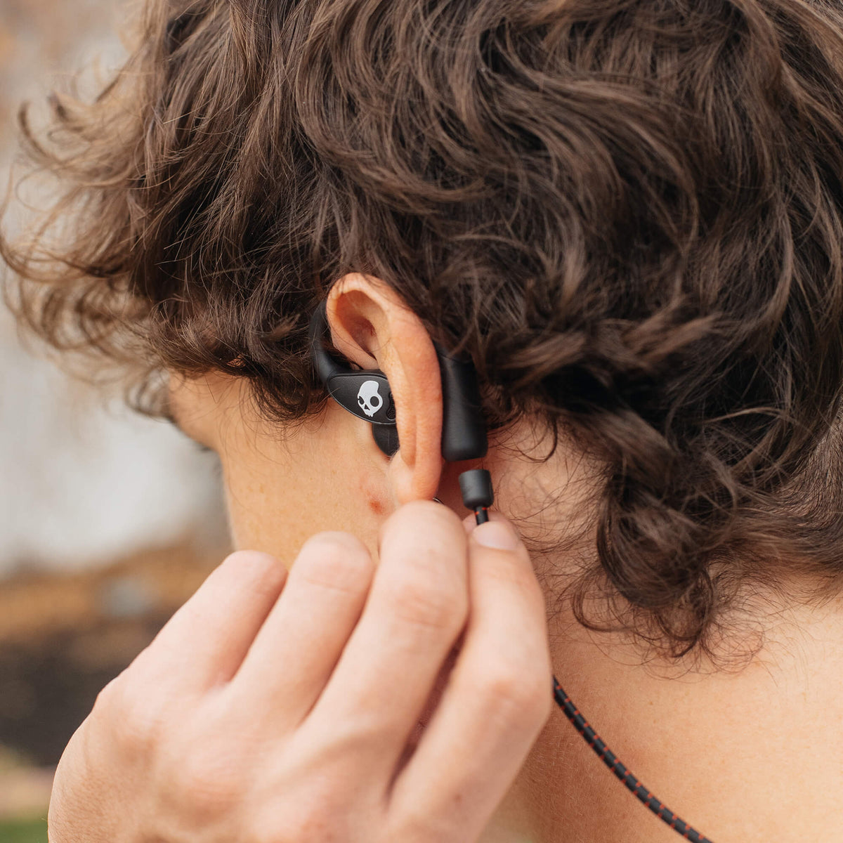 Skullcandy Push 540 Open wireless open-ear headphones with secure earhook design and magnetic detachable braided cable for active or secure performance | True Black